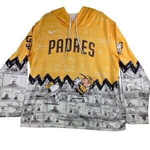 San Diego Padres 75th Anniversary XXL Snoopy Peanuts Comic Strip Hoodie